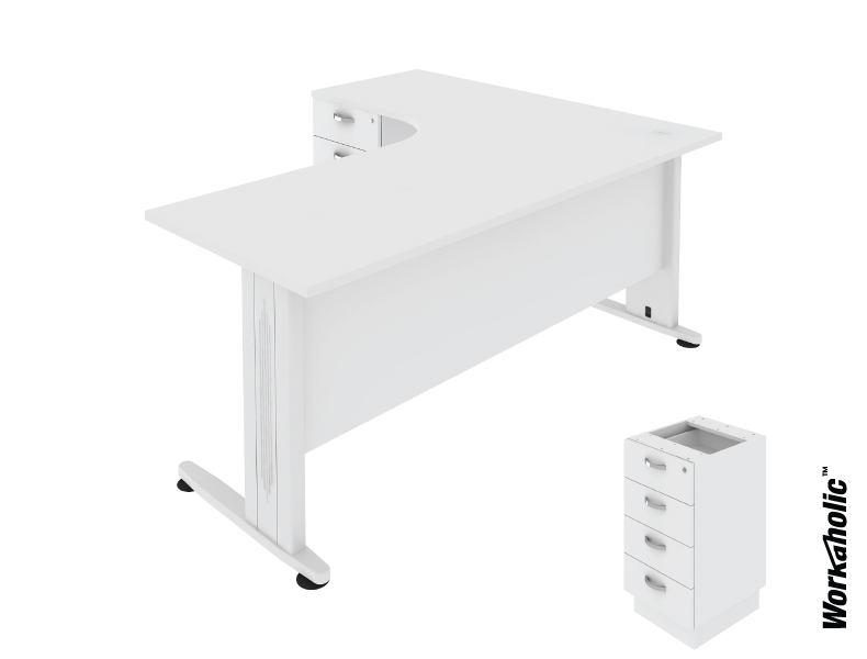 Workaholic™-Hive-Series-L-Shape-table-cw-fixed-4-drawer-pedestal