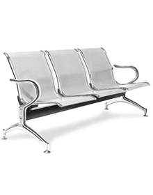 Metal Link® Silver 3 Seater Link Chair