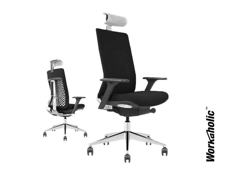 Workaholc™-i-Vogue-Mesh-Seating-Ergonomic-Chair-Slanted-Front-View