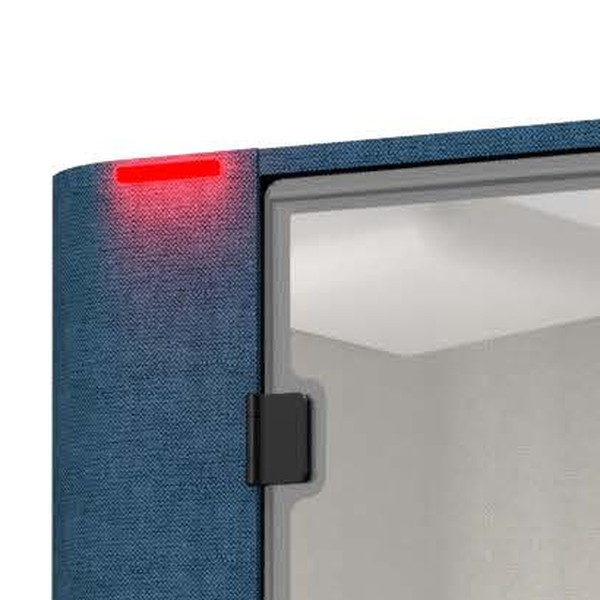 Flexibay Pod M1 red occupancy light bar above the glass door