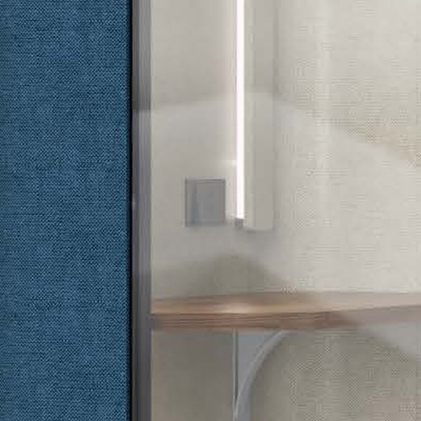 Flexibay Pod M1 built-in power socket beside the desk