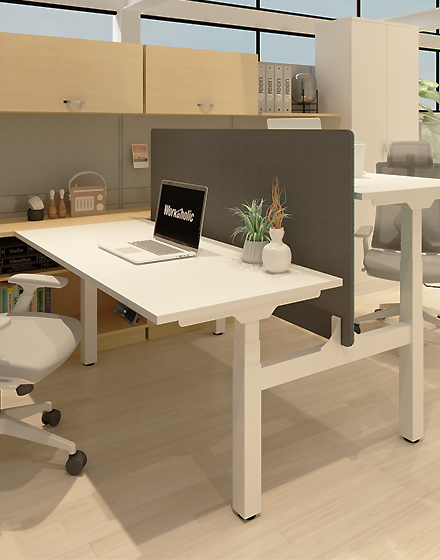Workaholic™-E7-premium-dual-bench-adjustable-standing-desk_