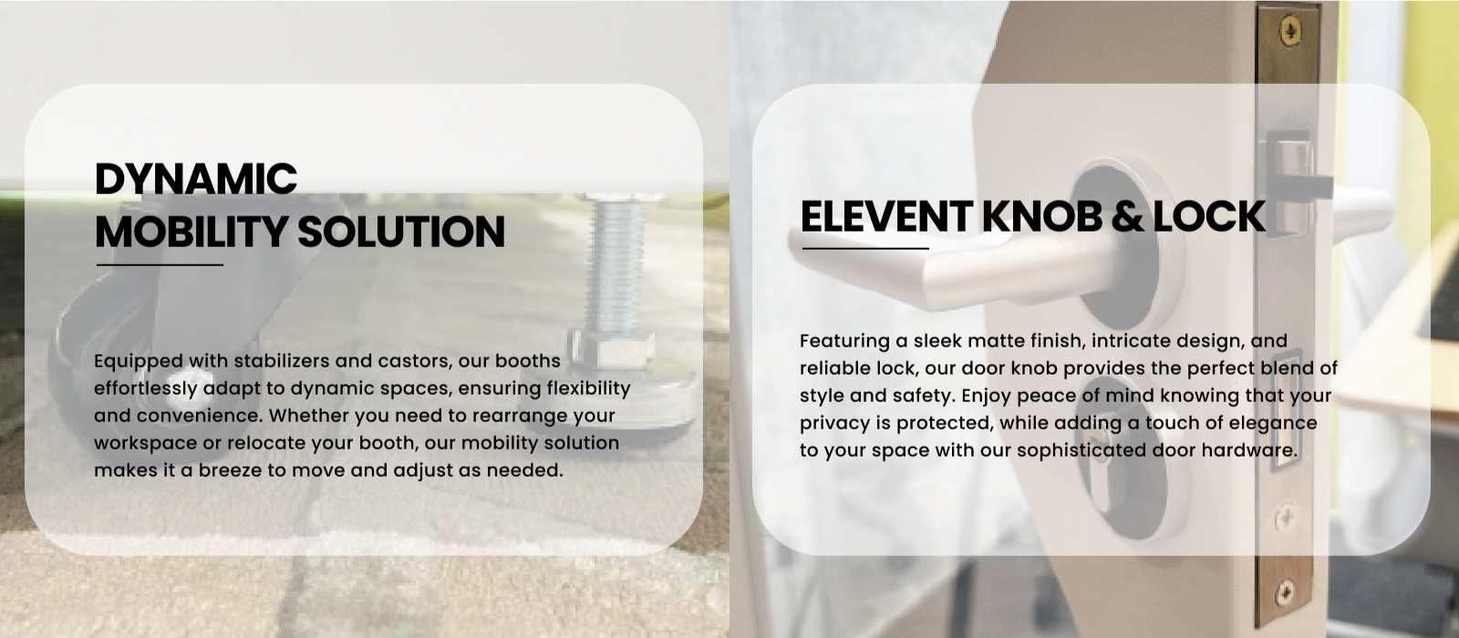 WorkaPod™ Dynamic mobility solution / Elevent knob & lock